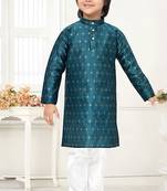 Rama jacquard woven work kid's kurta pyjama