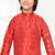 Orange jacquard woven work kid's kurta pyjama