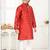 Orange jacquard woven work kid's kurta pyjama