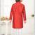 Orange jacquard woven work kid's kurta pyjama