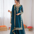 Royal blue georgette thread with sequin palazzo suit