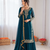 Royal blue georgette thread with sequin palazzo suit