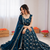 Blue silk blend thread with sequin anarkali suit