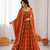 Orange silk blend thread with sequin anarkali suit