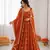 Orange silk blend thread with sequin anarkali suit