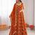 Orange silk blend thread with sequin anarkali suit