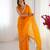 yellow saree with beads moti & sequin embroidery work