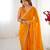 yellow saree with beads moti & sequin embroidery work