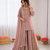 Onion pink crepe thread with sequin sharara suit