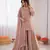 Onion pink crepe thread with sequin sharara suit