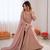 Onion pink crepe thread with sequin sharara suit