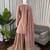 Onion pink crepe thread with sequin sharara suit