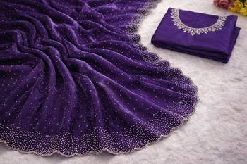 New Space Silk Saree with Elegant Zarkan Diamond Work Saree With Blouse Set For Women's  4