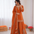Orange crepe thread with sequin sharara suit