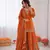 Orange crepe thread with sequin sharara suit
