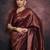 Maroon silk blend banarasi saree with unstitched blouse piece