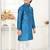 Blue jacquard woven work kid's kurta pyjama