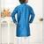 Blue jacquard woven work kid's kurta pyjama