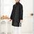 Black jacquard woven work kid's kurta pyjama