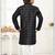 Black jacquard woven work kid's kurta pyjama