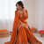 Orange crepe thread with sequin sharara suit