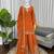 Orange crepe thread with sequin sharara suit