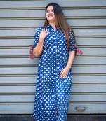 indigo hand printed dress