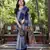 Grey zari woven Art silk saree with blouse
