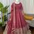 Onion pink chanderi silk thread with sequin anarkali suit