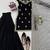 Black georgette thread with sequin palazzo suit