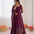 Wine georgette thread with sequin anarkali suit