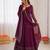 Wine georgette thread with sequin anarkali suit