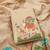 Cream jamdani silk blend dress material