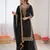 Black georgette thread with sequin palazzo suit