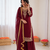 Maroon georgette thread with sequin palazzo suit