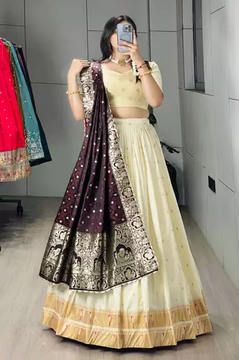 WINE silk blend ZARI lehenga CHOLI