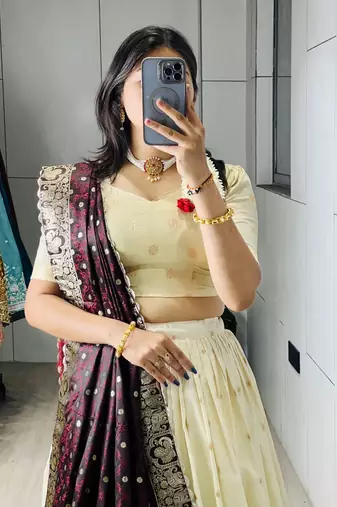 WINE silk blend ZARI lehenga CHOLI