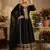 Black premium silk embroidered suit set with silk dupatta