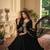 Black premium silk embroidered suit set with silk dupatta