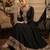 Black premium silk embroidered suit set with silk dupatta
