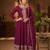 Wine premium silk embroidered suit set with silk dupatta