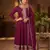 Wine premium silk embroidered suit set with silk dupatta