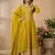 Yellow premium silk embroidered suit set with silk dupatta