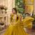 Yellow premium silk embroidered suit set with silk dupatta