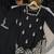 black silk blend sequins embroidered kurta palazzo dupatta set