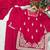 magenta silk blend sequins embroidered kurta palazzo dupatta set