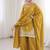 mustard silk blend sequins embroidered kurta palazzo dupatta set