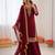 Maroon georgette thread with sequin palazzo suit