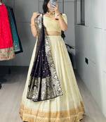 PURPLE silk blend ZARI WOVEN lehenga CHOLI 