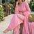 pink satin kurta palazzo dupatta set